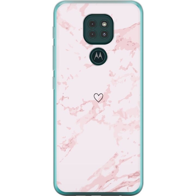 Mobilskal till Motorola Moto G9 Play med Rosa Hjärta motiv