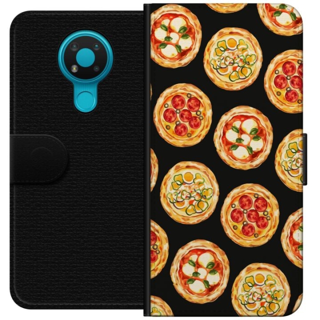 Plånboksfodral till Nokia 3.4 med Pizza motiv