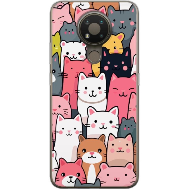 Mobilskal till Nokia 3.4 med Kattmönster motiv