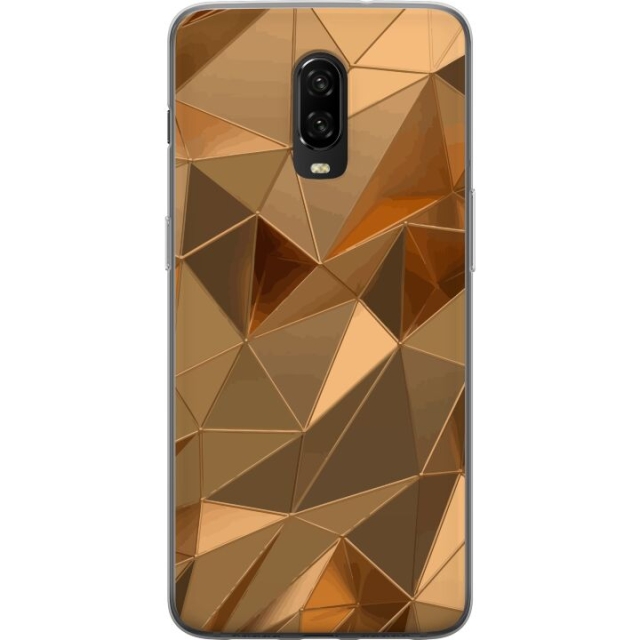 Mobilskal till OnePlus 6T med 3D Guld motiv