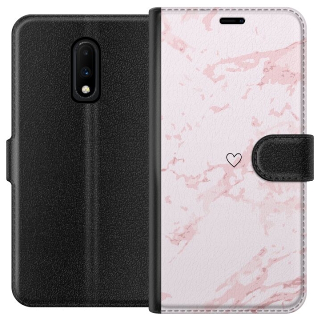 Plånboksfodral till OnePlus 7 med Rosa Hjärta motiv