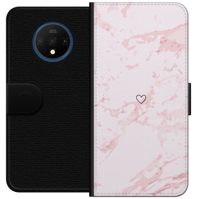 Plånboksfodral till OnePlus 7T med Rosa Hjärta motiv