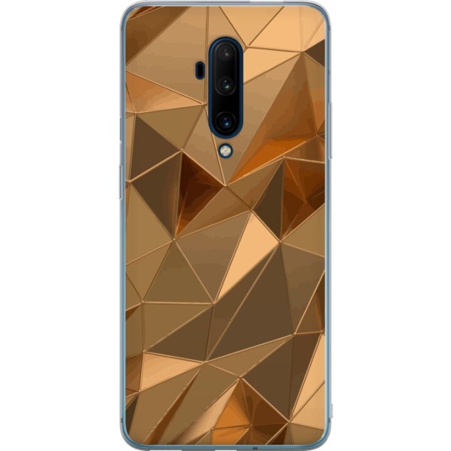 Mobilskal till OnePlus 7T Pro med 3D Guld motiv