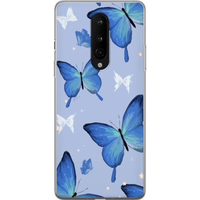 Mobilskal till OnePlus 8 med Blå fjärillar motiv