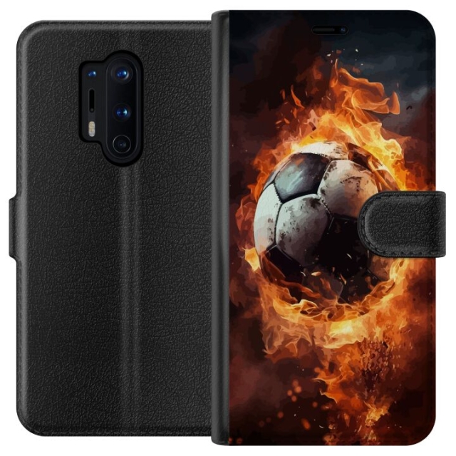 Plånboksfodral till OnePlus 8 Pro med Fotboll motiv