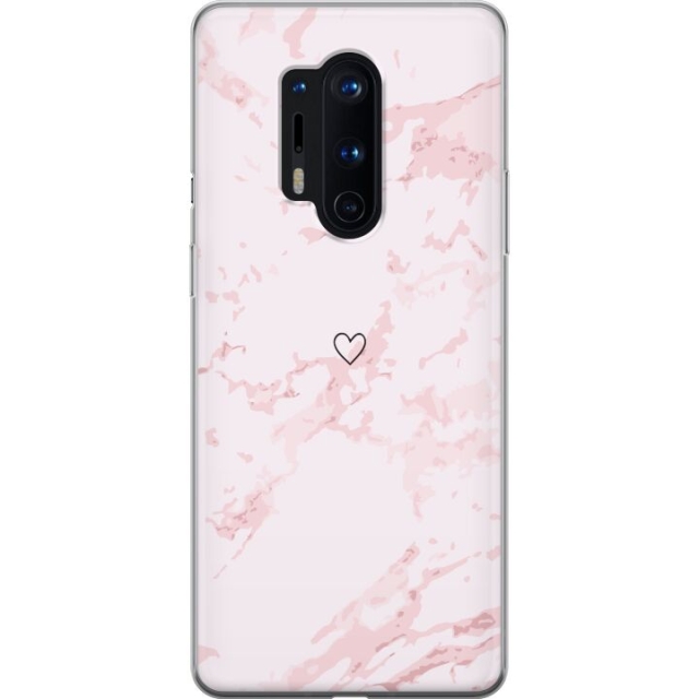 Mobilskal till OnePlus 8 Pro med Rosa Hjärta motiv