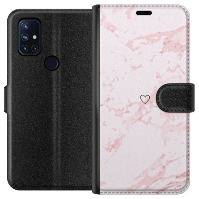 Plånboksfodral till OnePlus Nord N10 5G med Rosa Hjärta motiv