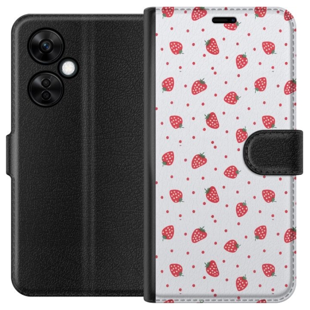 Plånboksfodral till OnePlus Nord CE 3 Lite med Jordgubbar motiv