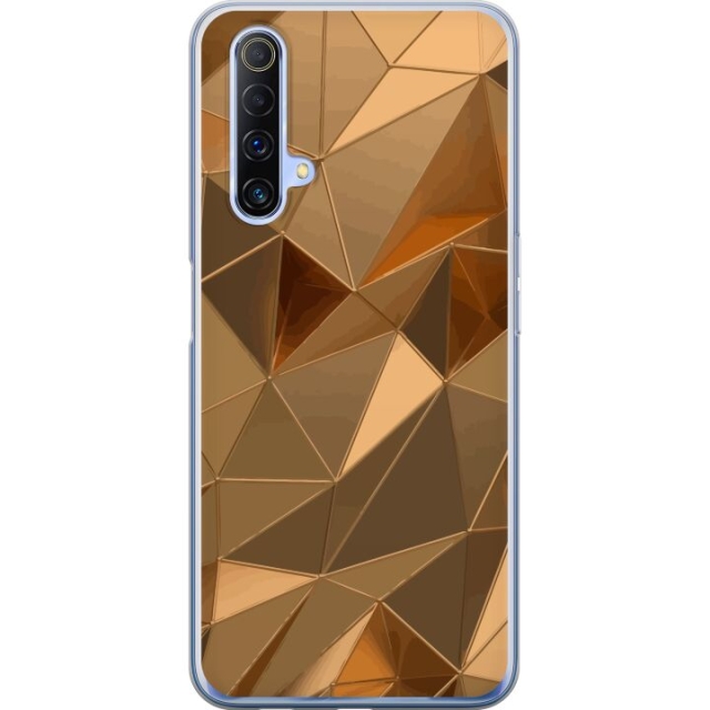 Mobilskal till Realme X50 5G med 3D Guld motiv