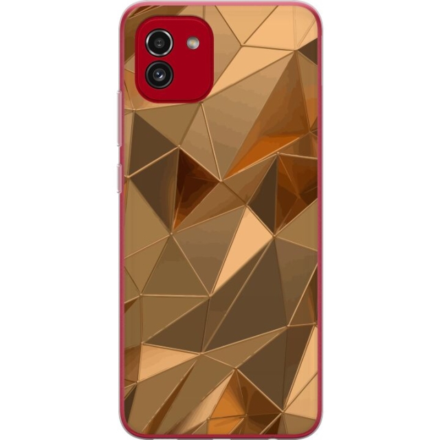 Mobilskal till Samsung Galaxy A03 med 3D Guld motiv