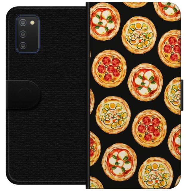 Plånboksfodral till Samsung Galaxy A03s med Pizza motiv