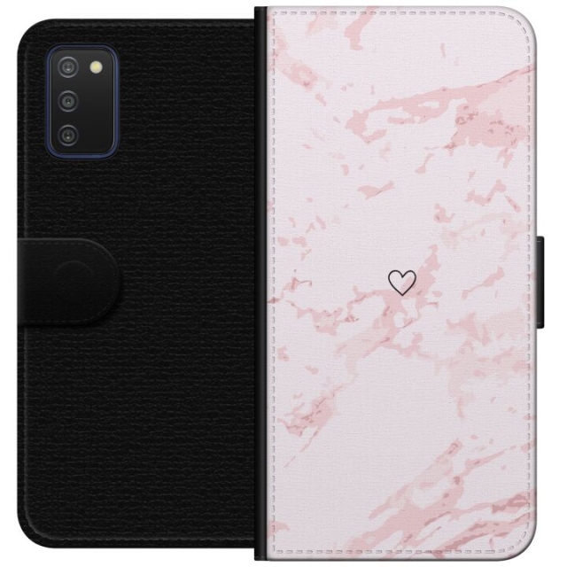 Plånboksfodral till Samsung Galaxy A03s med Rosa Hjärta motiv