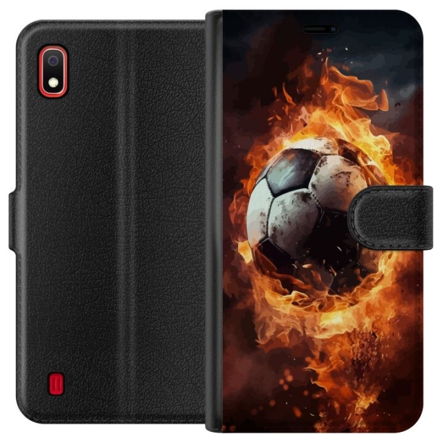 Plånboksfodral till Samsung Galaxy A10 med Fotboll motiv