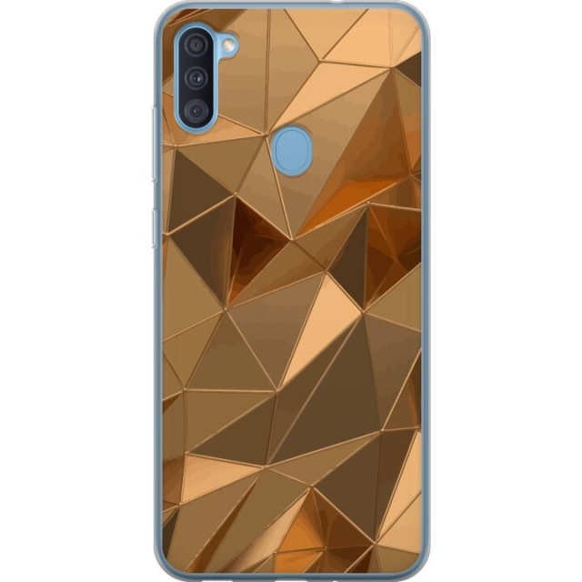 Mobilskal till Samsung Galaxy A11 med 3D Guld motiv