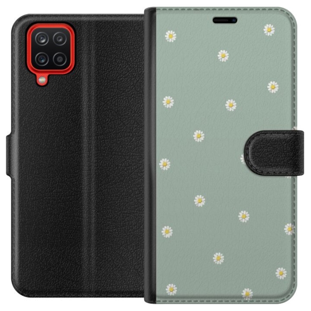 Plånboksfodral till Samsung Galaxy A12 med Prästkragar motiv