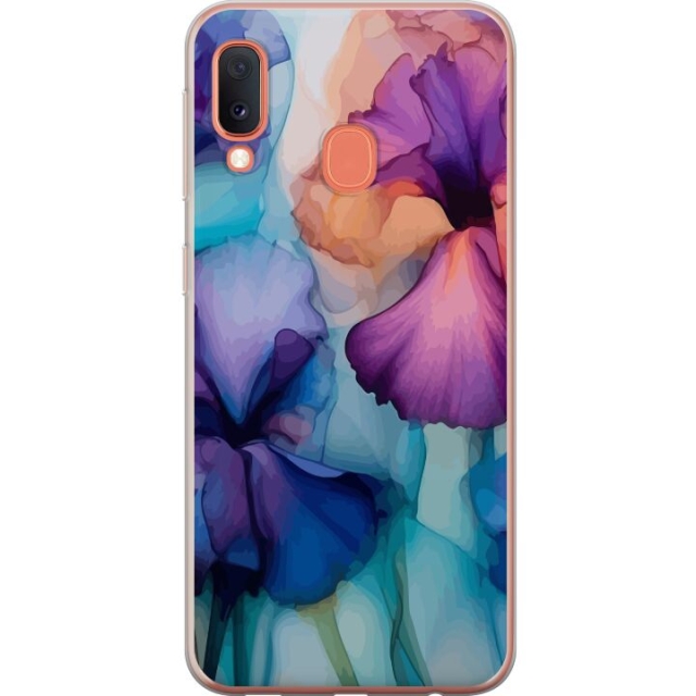 Mobilskal till Samsung Galaxy A20e med Magiska blommor motiv