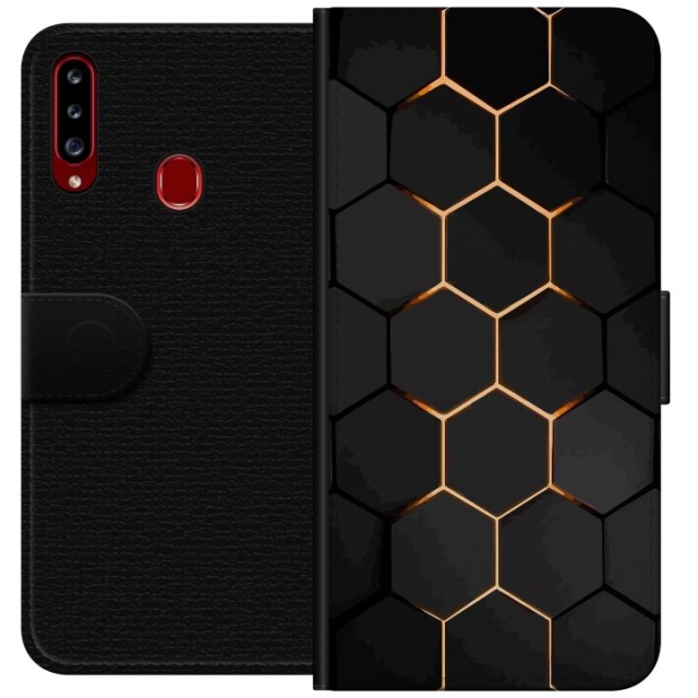 Plånboksfodral till Samsung Galaxy A20s med Lyxigt Mönster motiv