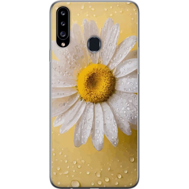 Mobilskal till Samsung Galaxy A20s med Porslinsblomma motiv
