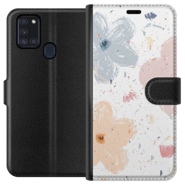 Plånboksfodral till Samsung Galaxy A21s med Blommor motiv