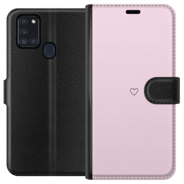 Plånboksfodral till Samsung Galaxy A21s med Hjärta motiv