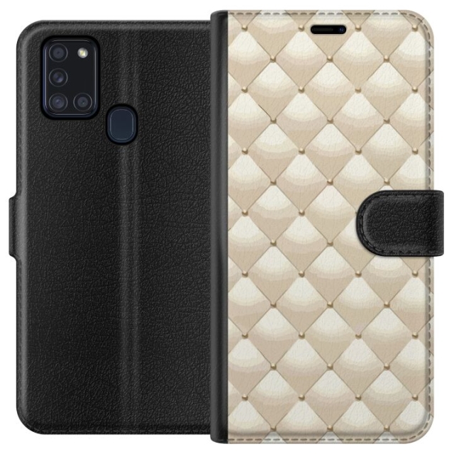 Plånboksfodral till Samsung Galaxy A21s med Guldglans motiv