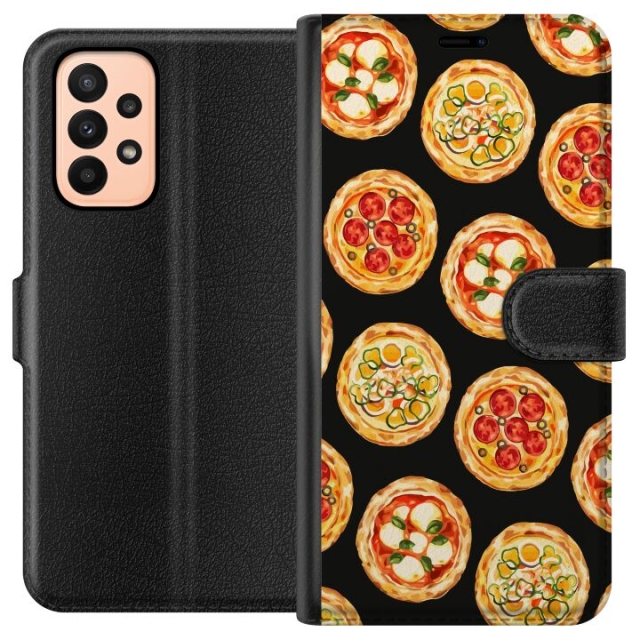 Plånboksfodral till Samsung Galaxy A23 med Pizza motiv