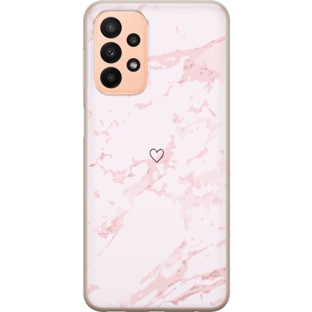 Mobilskal till Samsung Galaxy A23 med Rosa Hjärta motiv