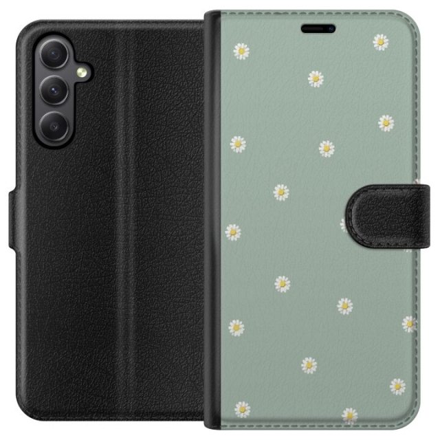 Plånboksfodral till Samsung Galaxy A24 4G med Prästkragar motiv