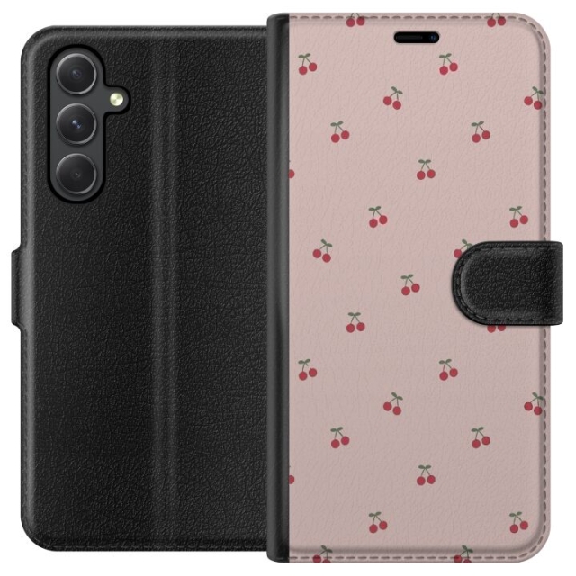 Plånboksfodral till Samsung Galaxy A25 med Körsbär motiv