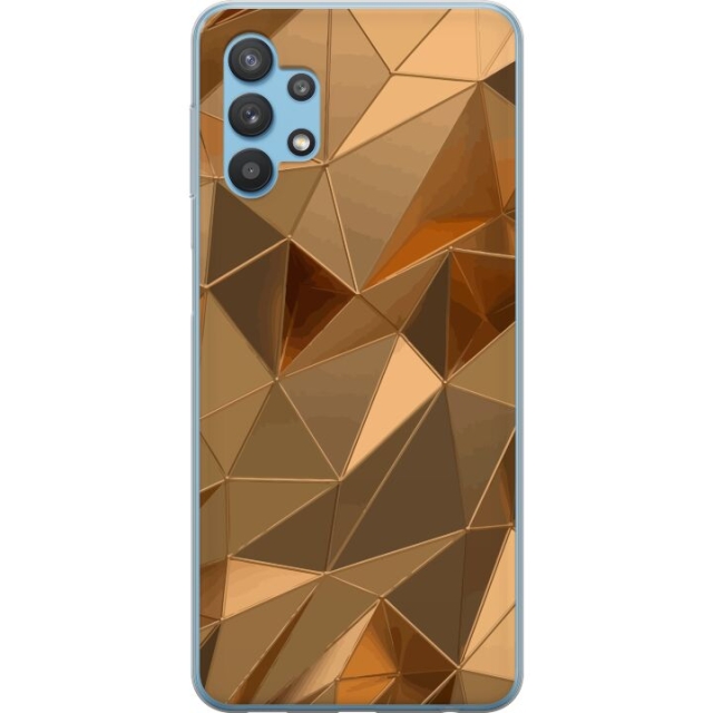 Mobilskal till Samsung Galaxy A32 5G med 3D Guld motiv