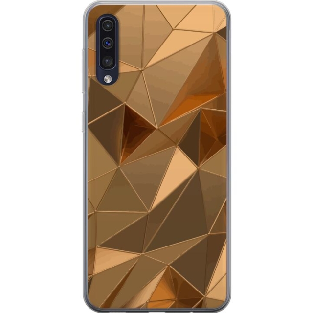 Mobilskal till Samsung Galaxy A50 med 3D Guld motiv