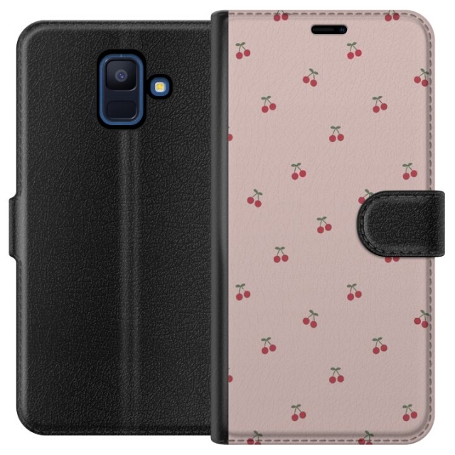 Plånboksfodral till Samsung Galaxy A6 (2018) med Körsbär motiv
