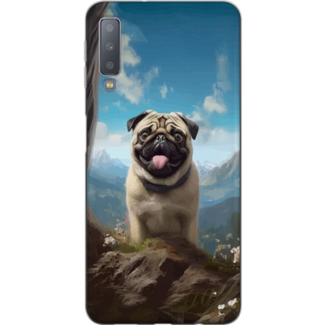 Mobilskal till Samsung Galaxy A7 (2018) med Glad Hund motiv