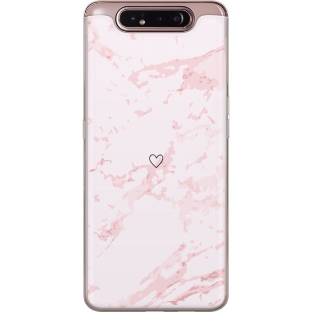 Mobilskal till Samsung Galaxy A80 med Rosa Hjärta motiv