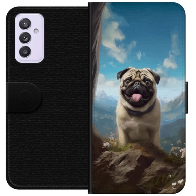 Plånboksfodral till Samsung Galaxy A82 5G med Glad Hund motiv