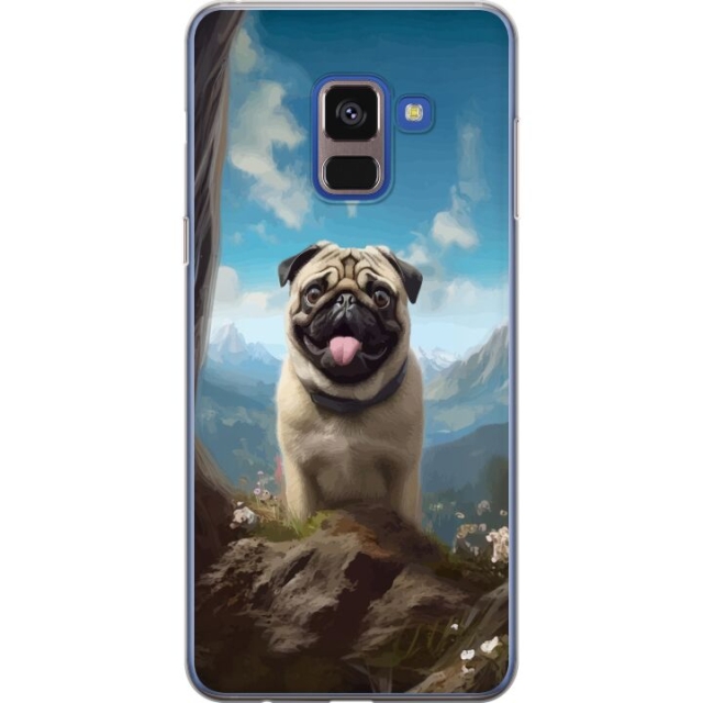 Mobilskal till Samsung Galaxy A8 (2018) med Glad Hund motiv