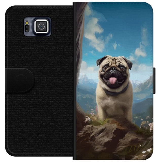 Plånboksfodral till Samsung Galaxy Alpha med Glad Hund motiv
