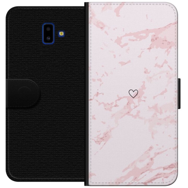 Plånboksfodral till Samsung Galaxy J6+ med Rosa Hjärta motiv
