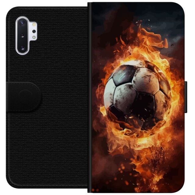 Plånboksfodral till Samsung Galaxy Note10+ med Fotboll motiv