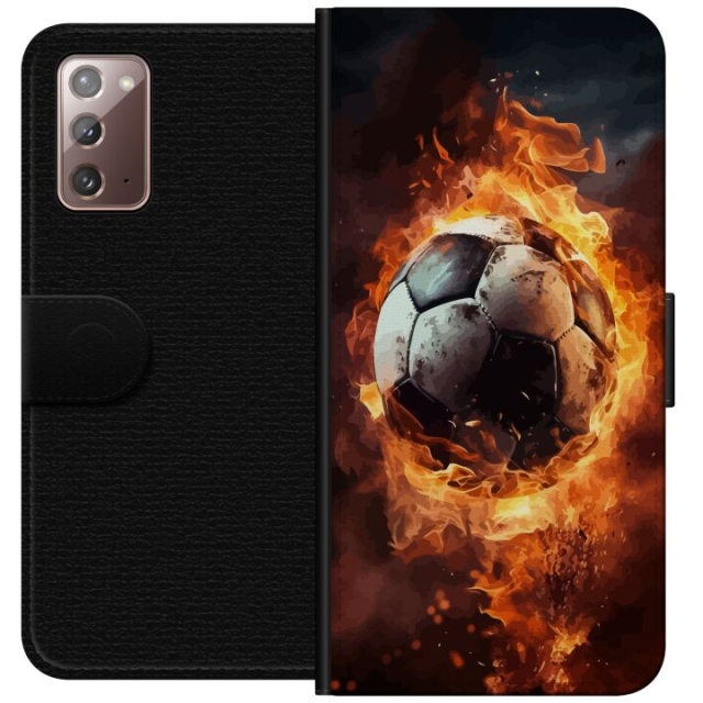 Plånboksfodral till Samsung Galaxy Note20 med Fotboll motiv