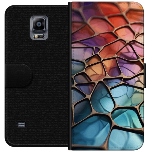Plånboksfodral till Samsung Galaxy Note 4 med Metalliskt mönster motiv