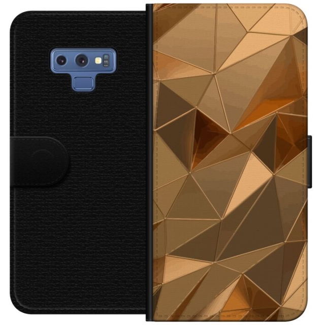 Plånboksfodral till Samsung Galaxy Note9 med 3D Guld motiv