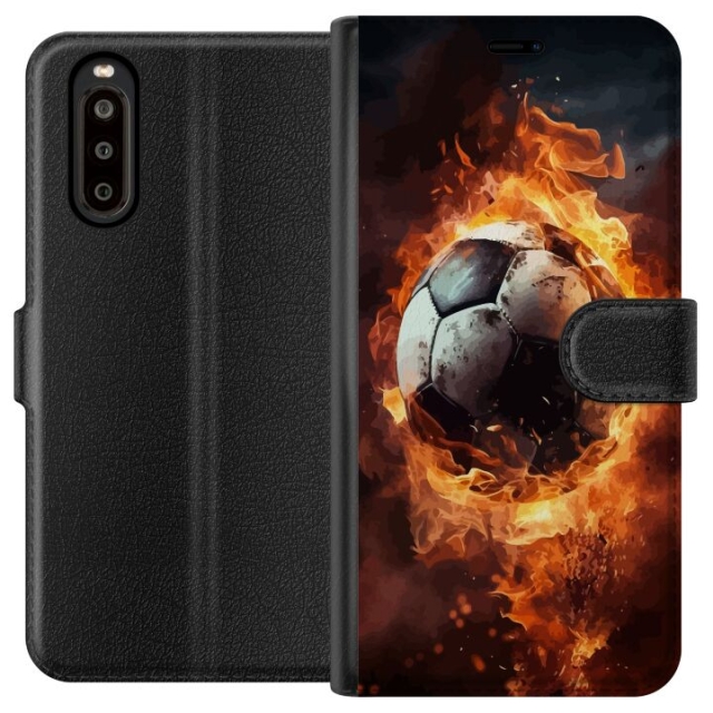 Plånboksfodral till Sony Xperia 10 II med Fotboll motiv