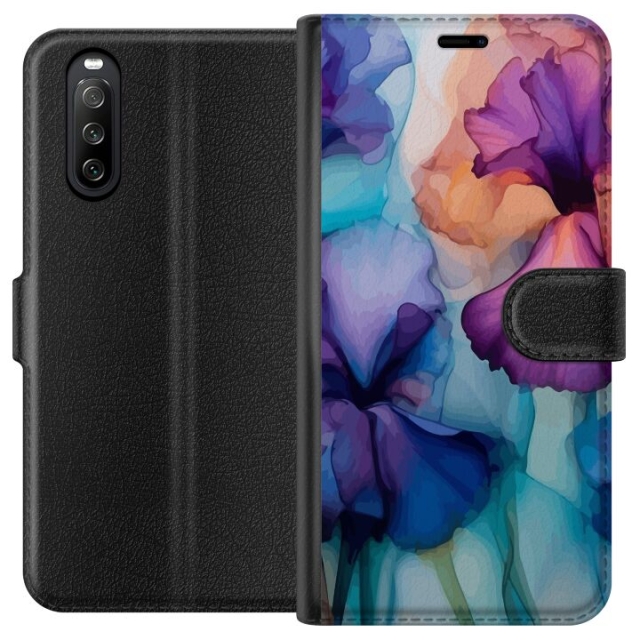 Plånboksfodral till Sony Xperia 10 III med Magiska blommor motiv