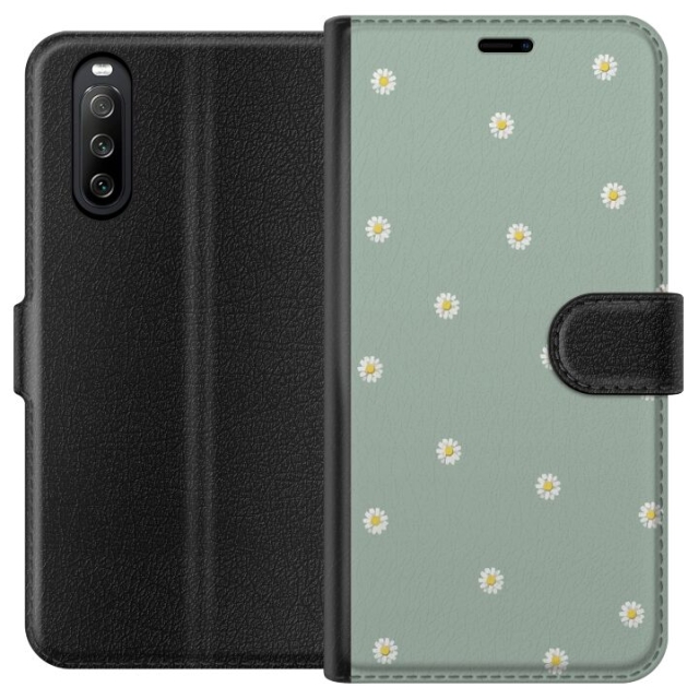 Plånboksfodral till Sony Xperia 10 III med Prästkragar motiv