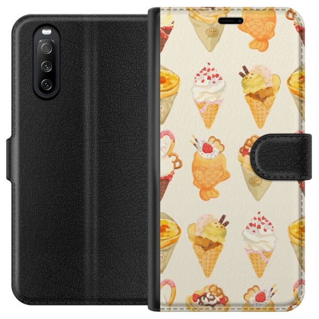 Plånboksfodral till Sony Xperia 10 III med Glassigt motiv