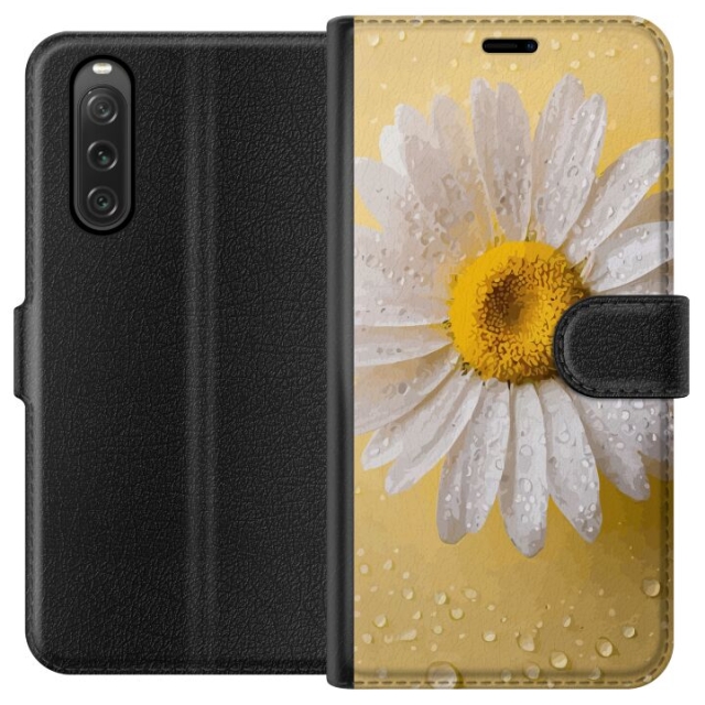 Plånboksfodral till Sony Xperia 10 V med Porslinsblomma motiv
