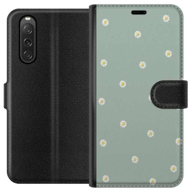 Plånboksfodral till Sony Xperia 10 V med Prästkragar motiv