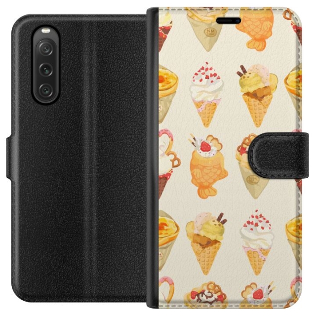Plånboksfodral till Sony Xperia 10 V med Glassigt motiv