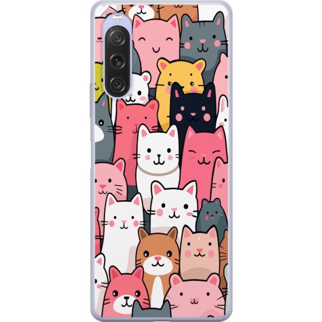 Mobilskal till Sony Xperia 10 V med Kattmönster motiv